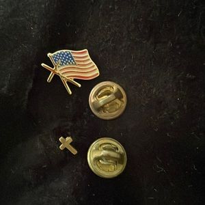 Doherty Vintage USA Flag/Cross Lapel Pin